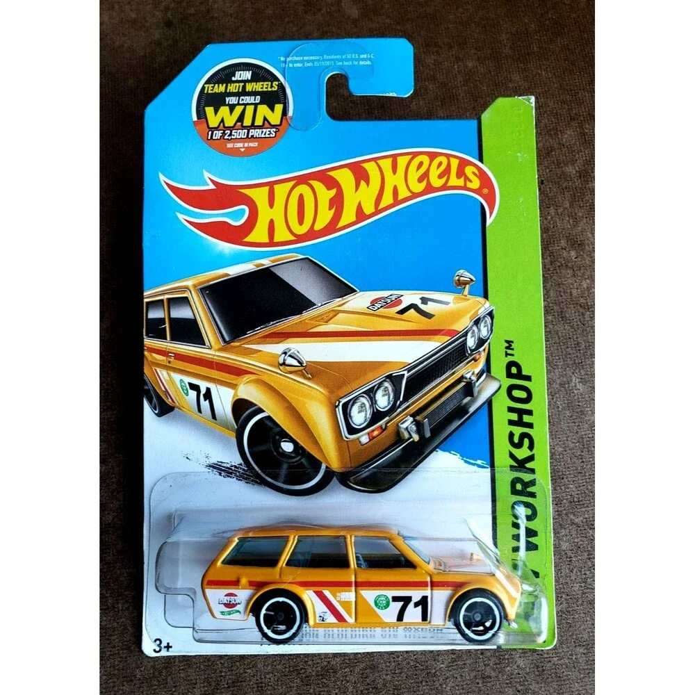 2015 Hot Wheels '71 DATSUN BLUEBIRD 510 WAGON 202 Pearl Yellow HW WORKSHOP OH5SP